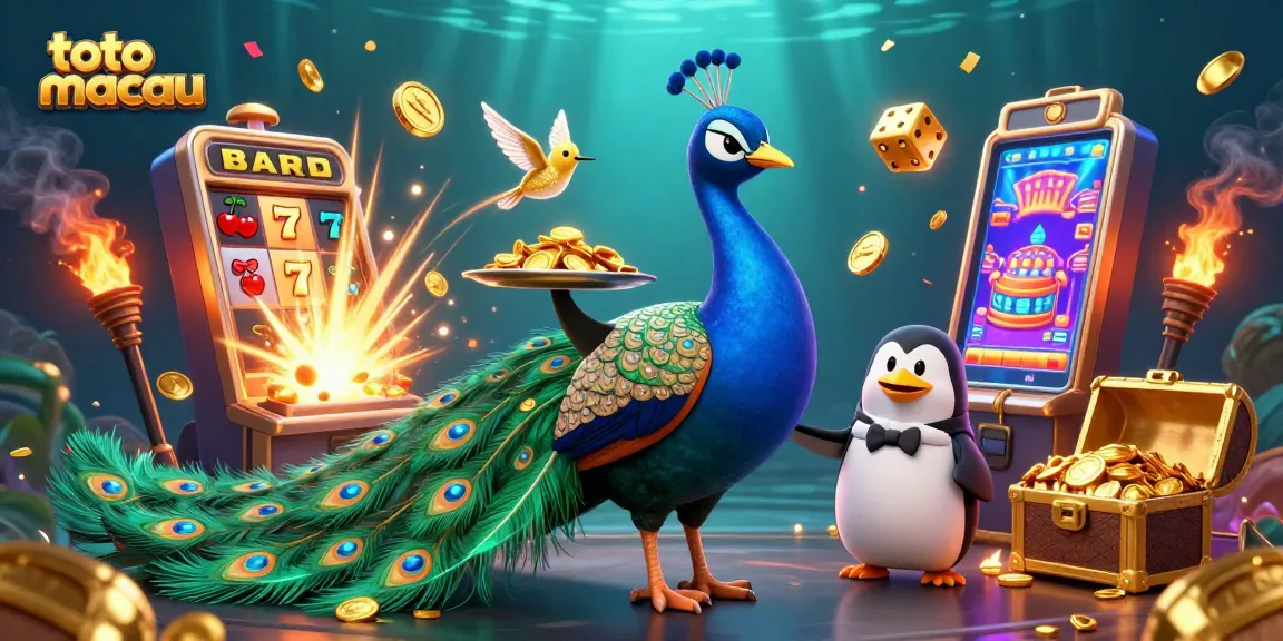 Menangkan toto macau dengan peacock berkilau, penguin pelayan, dan hummingbird bersinar bersama mesin slot dan harta karun