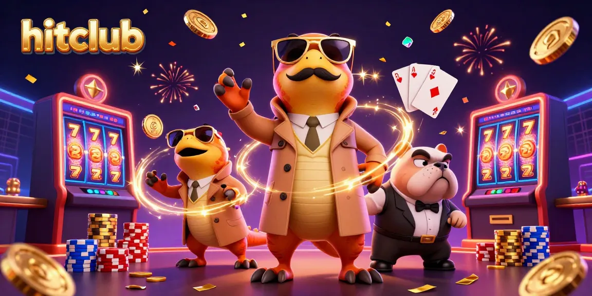 Experience winning moments at hitclub with raptors in a trench coat entering a VIP casino