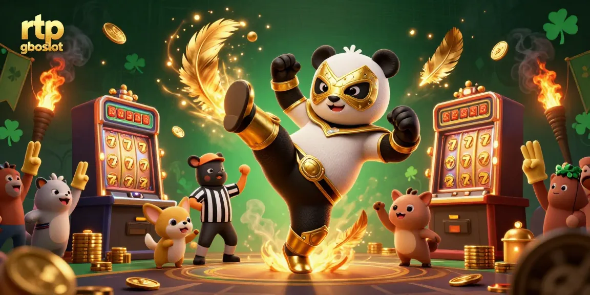 rtp gboslot menghadirkan keseruan dengan panda pegulat melakukan tendangan berani di arena slot.